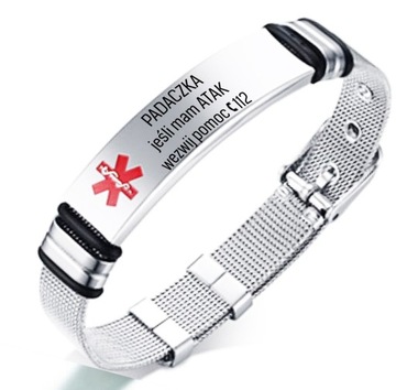 PADACZKA Bransoletka Ratunkowa ze Znakiem Medycznym