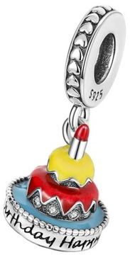 Charms Zawieszka Charms Urodzinowy Tort