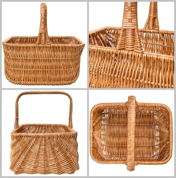 Большая голландская плетеная корзина для пикника с ручкой.