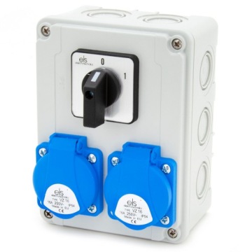 ROZDZIELNICA BUDOWLANA SKRZYNKA 2x230V 0-1