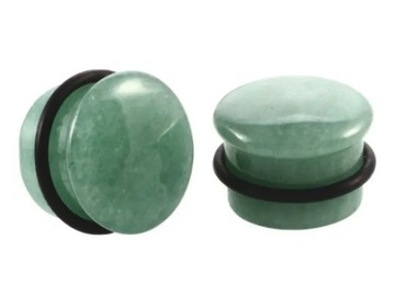 Пробка туннельная Нефритовый зеленый камень уплотнительное кольцо 10 мм