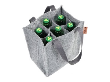 Torba na 6 butelek piwo woda welur filc premium