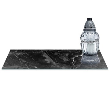 SZKLANA PODSTAWKA POD ZNICZE 60x20cm Obsydian 257c