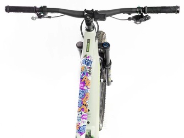 Защитная крышка наклейки для рамы MTB велосипеда AMS — Born to Be Rider Blue