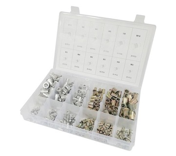 ZESTAW NITONAKRĘTEK M3-M10 MIX 300SZT ALU+STAL