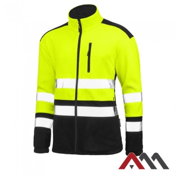 BLUZA POLAROWA ODBLASKOWA ŻÓŁTA gr.300 REFUS XXL