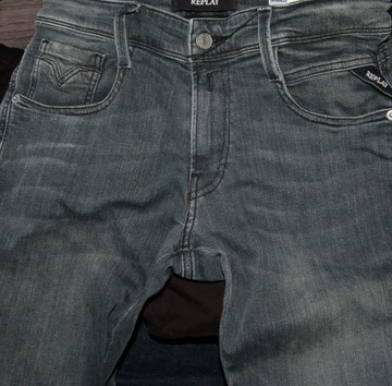 REPLAY ANBASS W28 L32 PAS 78 jeansy męskie slim fit z elastanem