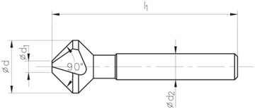 HSS 8.3 Зенкер Fanar 90°