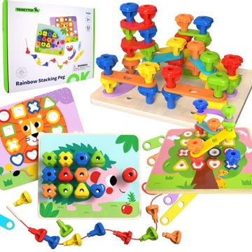 UKŁADANKA MONTESSORI TABLICA MANIPULACYJNA ZABAWKA WIELOFUNKCYJNA TOOKY TOY
