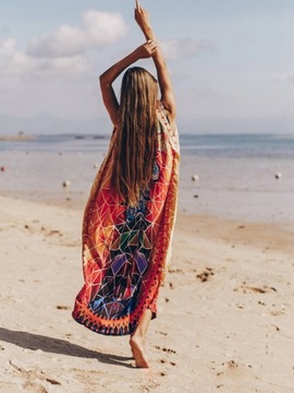 ПАРЕО длинное пляжное накидка ЛЕТНЯЯ пляжная туника БОХО платье оверсайз