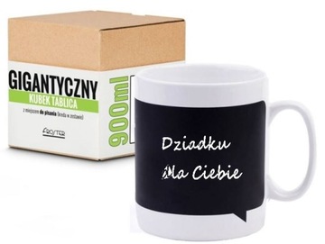 kubek Tablica z kreda DO DEDYKACJI na prezent urodziny Dzień Matki Ojca