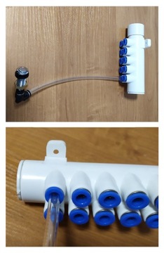 Разветвитель для воздушных форсунок с быстроразъемными соединениями, шланг 10 мм на 10 форсунок