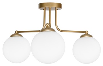 NOWOCZESNA LAMPA SUFITOWA PLAFON ŻYRANDOL ZŁOTA BIAŁE KULE LOFT LED