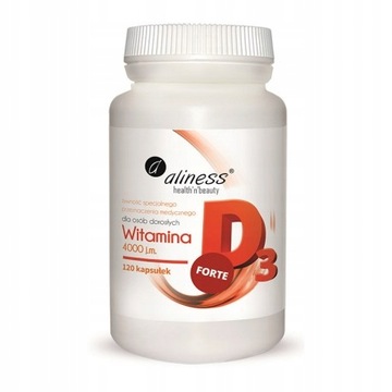 Witamina D3 ALINESS 4000 iu FORTE OIL 120 kapsułek