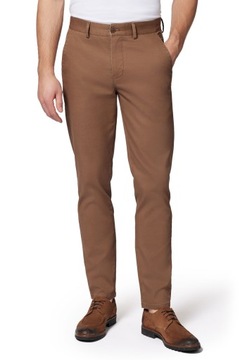 Spodnie Chino Slim Fit Beżowe z Bawełną Próchnik PM2 W42/L32