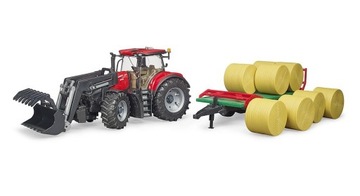 Bruder 03198 Traktor Case z przyczepą i belami