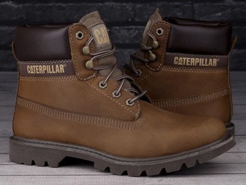 Buty męskie zimowe CAT Colorado 2.0 BROWN SKÓRA WYSOKIE