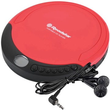 DISCMAN ODTWARZACZ PRZENOŚNY CD ROADSTAR + SŁUCHAWKI PCD-435NCD/RD