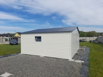 Гаражи жестяные 6х5 белый+графит