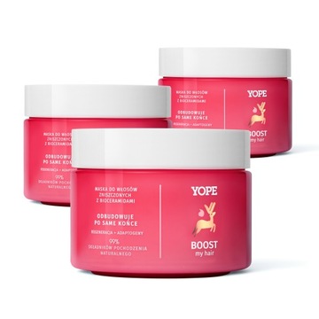 YOPE Naturalna maska do włosów zniszczonych BOOST 250ml x 3szt