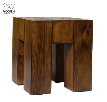 Bardzo masywny stołek lite drewno zydel 30x30x36 cm Polski producent