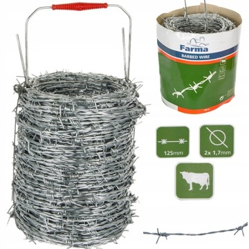 Проволока колючая двойная оцинкованная 1,7мм 100м