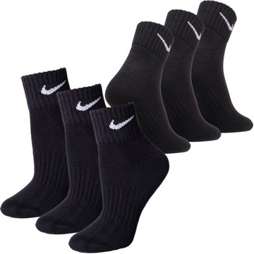 Nike skarpety skarpetki czarne wysokie bawełna frotte SX4926-001 3 pary M