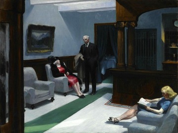 Rep E. Hopper Lobby hotelowe 80x60 obraz płótno