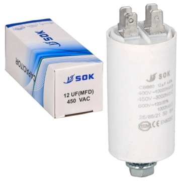 KONDENSATOR ROZRUCHOWY DO SILNIKA 12uF 450V