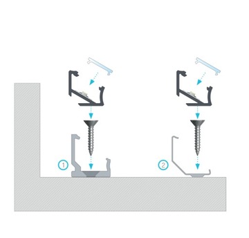 УГЛОВОЙ СВЕТОДИОДНЫЙ ПРОФИЛЬ 30°/60° H 2м + ЛАМПА, БЕЛАЯ