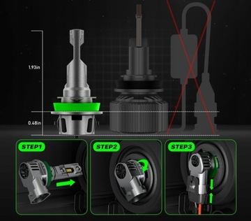 H7 СВЕТОДИОДНЫЕ ЛАМПЫ FATEEYE 1 ДО 1 CANBUS МОЩНЫЙ 6500K БЕЛЫЙ СВЕТ 1 ШТ.