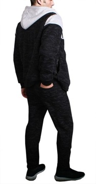 СПОРТИВНЫЙ КОСТЮМ мужской УТЕПЛЕННЫЙ, толстовка, КАПЮШОН, 2019, серый S