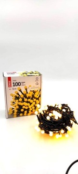 РОЖДЕСТВЕНСКИЕ СВЕТИЛЬНИКИ МОЛОЧНЫЕ ШАРЫ 100 светодиодных шаров 5м вишневый ТЕПЛЫЙ БЕЛЫЙ