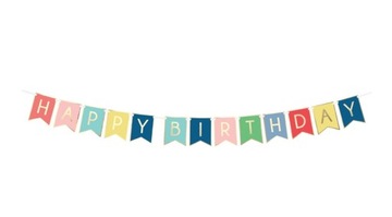 Baner Happy Birthday tęczowy