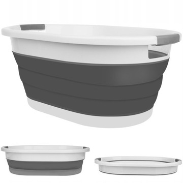 DUŻY KOSZ NA PRANIE SKŁADANY MISKA SKŁADANA SILIKONOWA WANIENKA