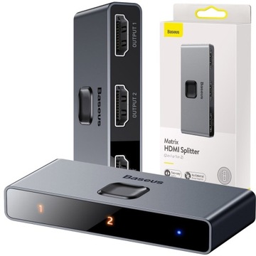 BASEUS SWITCH DWUKIERUNKOWY ROZDZIELACZ SPLITTER HDMI - 2x HDMI 4K/30Hz
