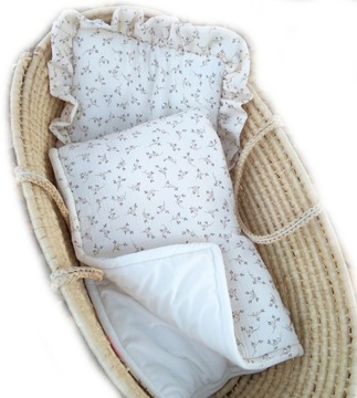 komplet muślin organiczny welur 55x65 falbanka
