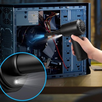 ODKURZACZ RĘCZNY SAMOCHODOWY DMUCHAWA LED BEZPRZEWODOWY MOCNY 68W