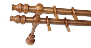 KARNISZ DREWNIANY 28 mm podwójny olcha 210 cm