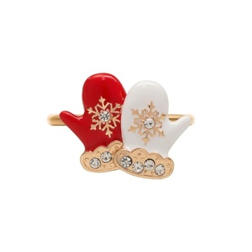 Christmas Napkin Rings Holder Home Table Decor Metal Napkin Buckle for