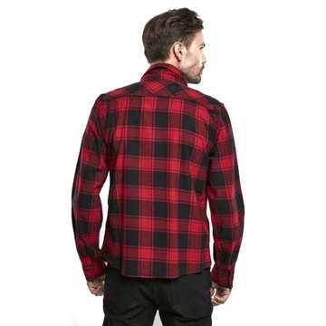 Tričko s dlhým rukávom BRANDIT Check Shirt Red-Black L