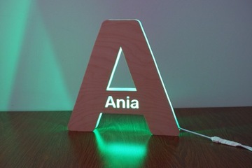 СВЕТОДИОДНЫЙ НОЧНИК С ИМЯ РЕБЕНКА БУКВАМИ АЛФАВИТА надпись подарочная RGB