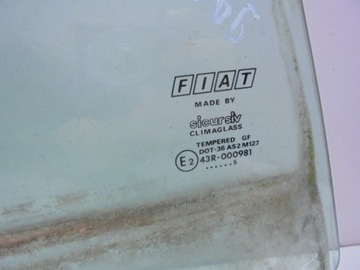 FIAT COUPE 175 SKLO (OKNO) DVEŘE PŘEDNÍ PRAVÁ 2D