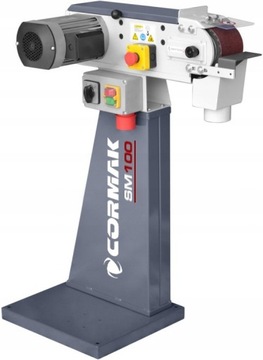 PRZEMYSŁOWA SZLIFIERKA TAŚMOWA PASOWA 100x1220 CORMAK Z PODSTAWĄ