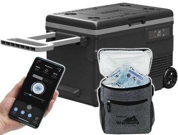 45L lodówka zamrażarka -20°C 12V/24V|230V bluetooth samochodowa +torba cool