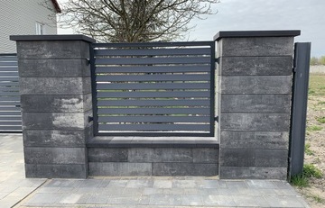 Bloczek ogrodzeniowy, 76x19,5x20, grafitowo-biały