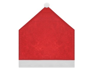 Рождественский чехол на стул Чехлы на шапки Санты x6 + скатерть