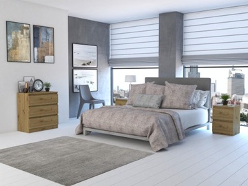 КОМОД, ШКАФ, КНИЖНЫЙ ШКАФ, 3 ЯЩИКА, M3, ДУБ РЕМЕСЛЕННЫЙ