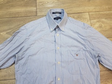 GANT Oxford Gingham koszula błękitna w kratę S