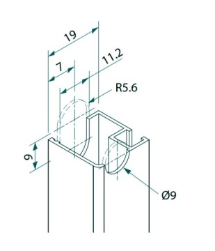 Zamek MAT do ramek aluminium drzwi wpuszczane